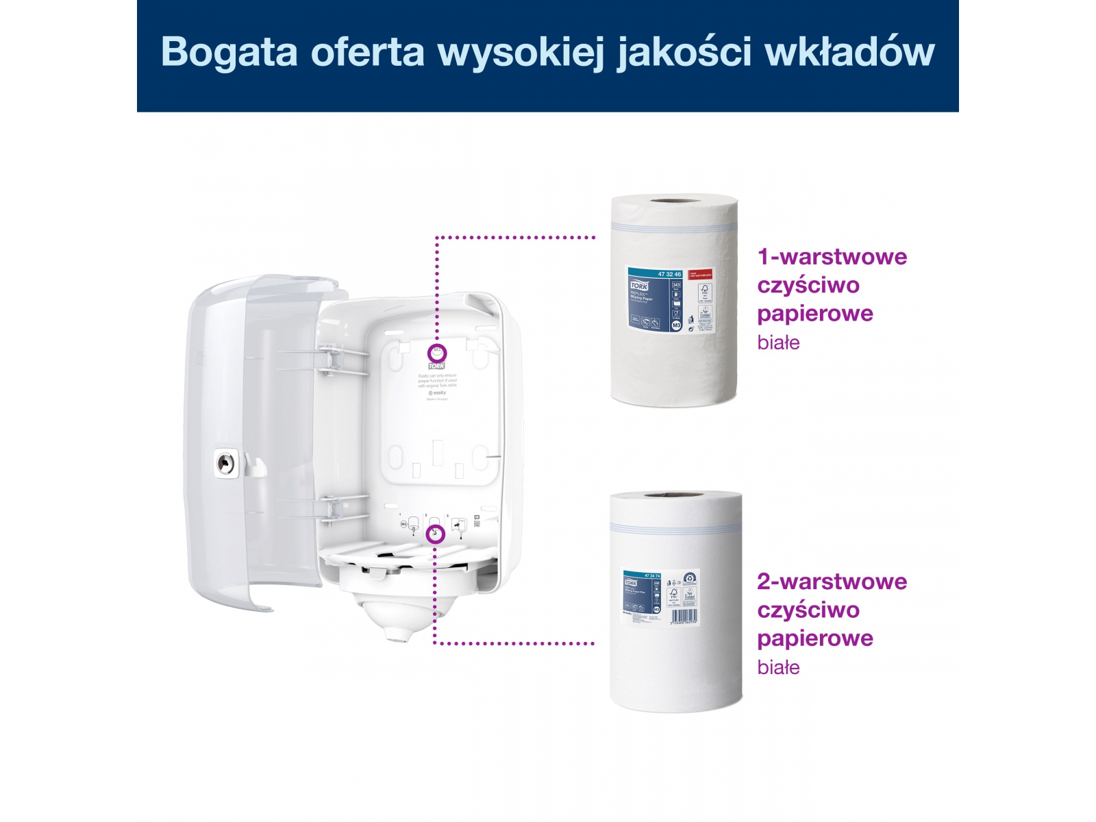 Dozownik M3 TORK REFLEX 473177 MINI BIAŁY